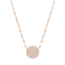 Rose Round Pave Station Necklace