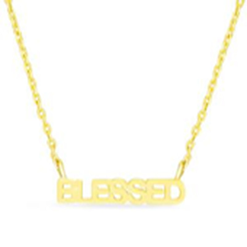 Gold Inspirational "BleSterling Silvered" Station Necklace