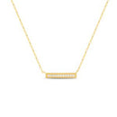 Gold CZ Milligrain Border Bar Station Necklace