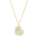 Silver CZ Heart Cable Chain 16+2 Necklace