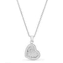 Silver CZ Heart Cable Chain 16+2 Necklace