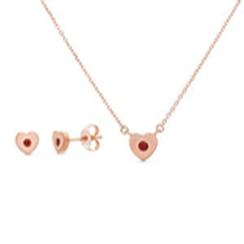 Rose Heart Kids Earrings and Necklace Set