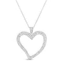 Sterling Silver CZ Open Heart Necklace