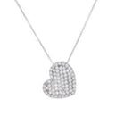 Sterling Silver Rh CZ Heart Necklace