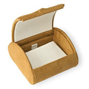 Suede Domed Large Earring or Pendant Box with White Suede Interior