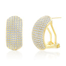 Gold CZ Omega Earring