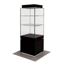 Black Glossy Wood Showcase with Aluminum Trim