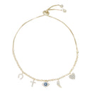 Xgold CZ Multicharm Slider Bracelet