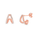 Rose CZ Open Work Earring