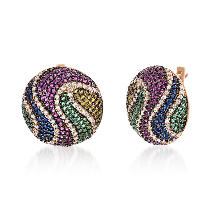 Tt CZ Round Dome Earring