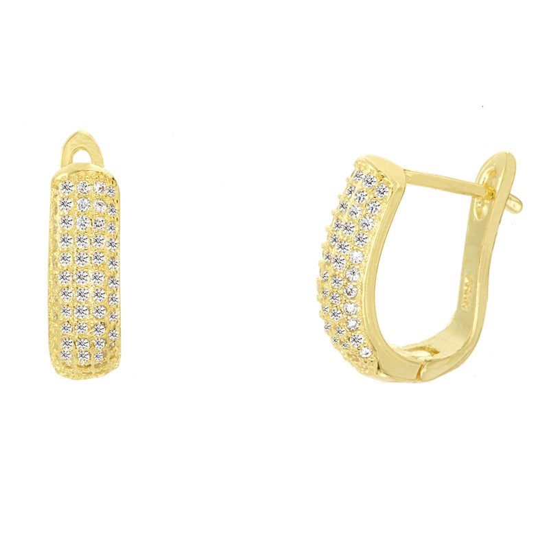 Gold CZ Pave Earring