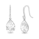 Sterling Silver Teardrop Swarovski Crystal Dangle Hook Earring