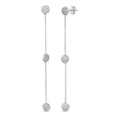 Silver CZ Circle Trio Drop Earring