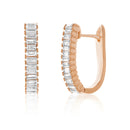 Rose Baguette CZ Bar Earring