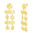 Sterling Silver Graduate Circle Disc Dual Drop Down With Bar Post Earring