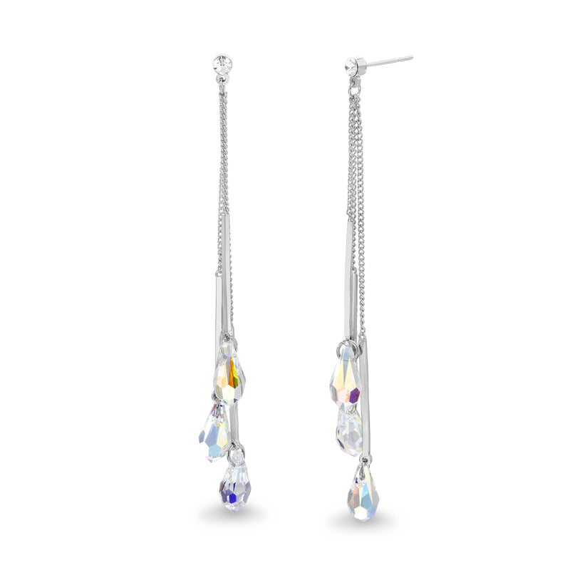 Xsilver Crystal Dangle Post Earring