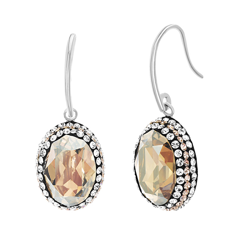 Xsilver Oval Crystal Earring