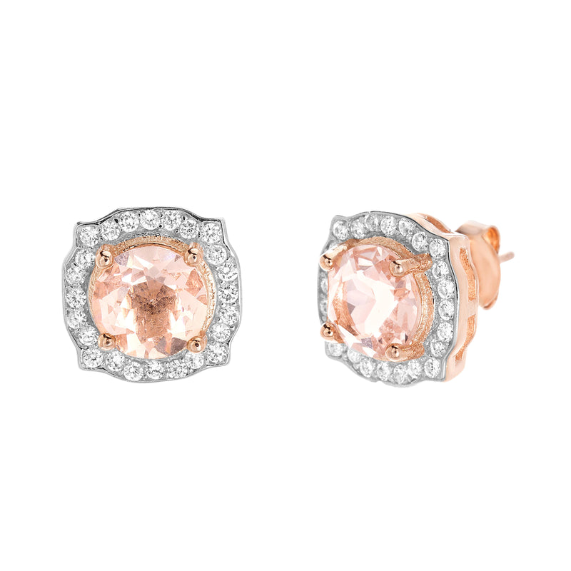 Rose Morganite CZ Earring