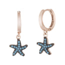 Rose CZ Starfish Charm Earring