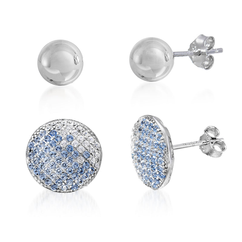 Silver CZ Round StudandPost Earring