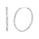Xsilver Stripe Design Hoop Earring