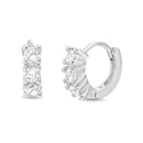 Sterling Silver Rh CZ Huggie Ear