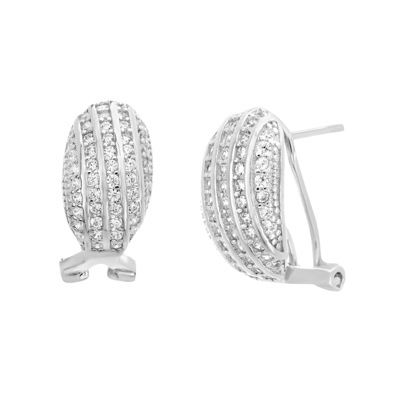 Silver CZ (Omega)Earring