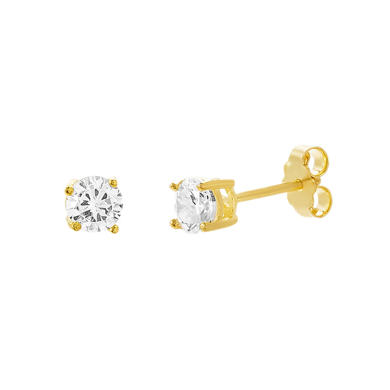 Sterling Silver 4Mm CZ Stud Post Earring