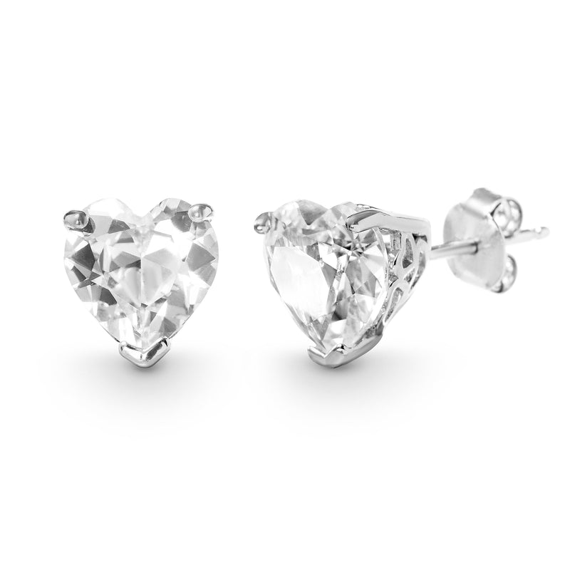 Sterling Silver White Sapphire Stud Earring