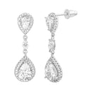 Silver Teardrop CZ Post Earring