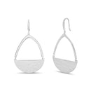 Sterling Silver Teardrop Hammered Hook Earring