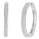 Sterling Silver Rh CZ Hoop Ear