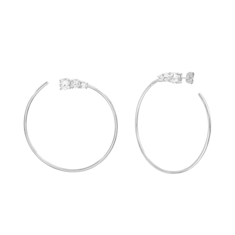 Xsilver CZ Open Circle Earring