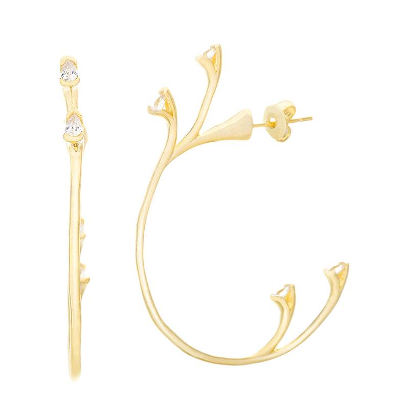 Xgold Teardrop CZ Hoop Earring