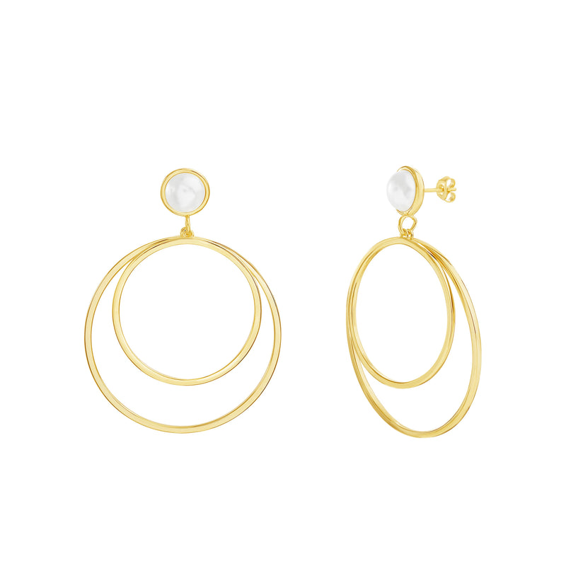 Xgold Pearl Open Circle Earring