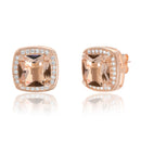 Xtt Morganite CZ Squared Earring
