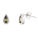 Sterling Silver Tear Drop withBig Stone Rho Plt