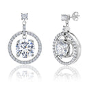 Sterling Silver Rh CZ Rnd Crcl Pst Ear