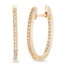 Sterling Silver CZ 2Mm, 11Mm U-Shaped Huggie Earring