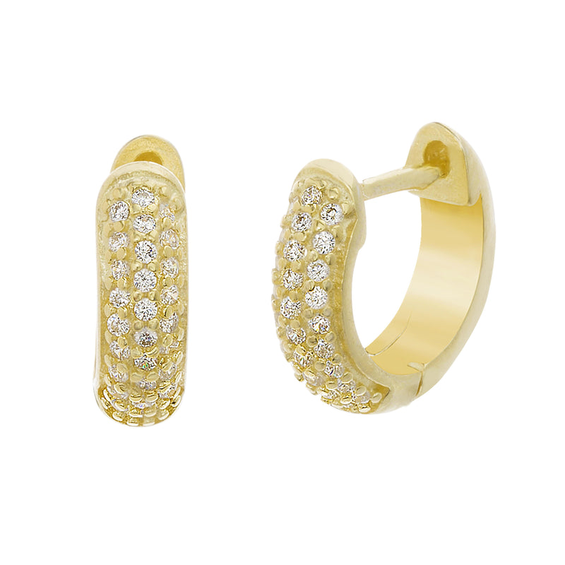 Gold CZ Huggie Ear