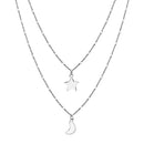 Xsilver Star-Crescent Necklace Set