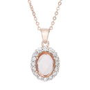 Xrose CZ Morganite Oval Necklace