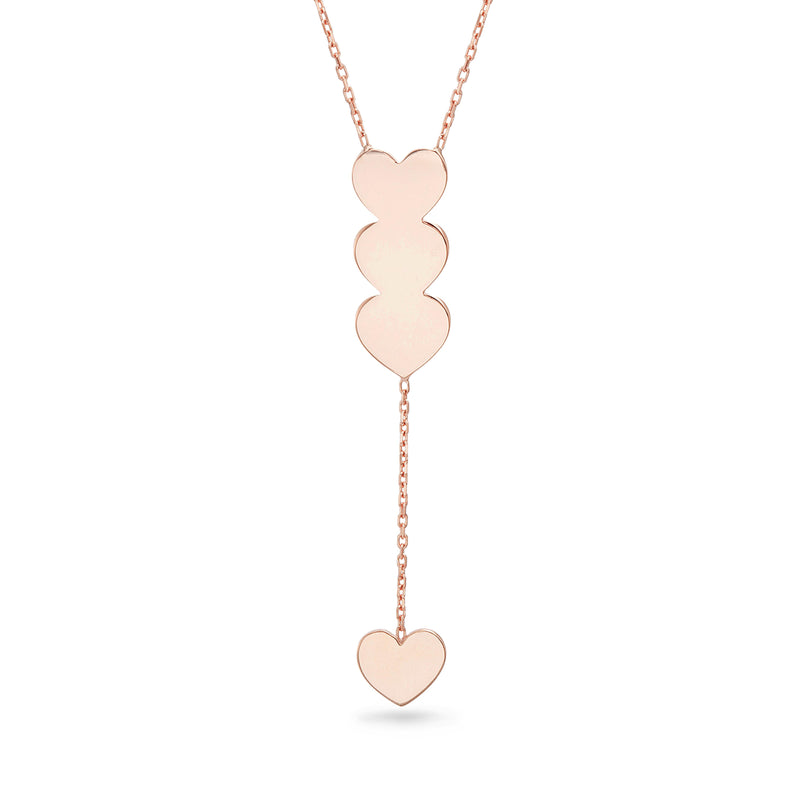 Sterling Silver Polished Heart Drop Necklace