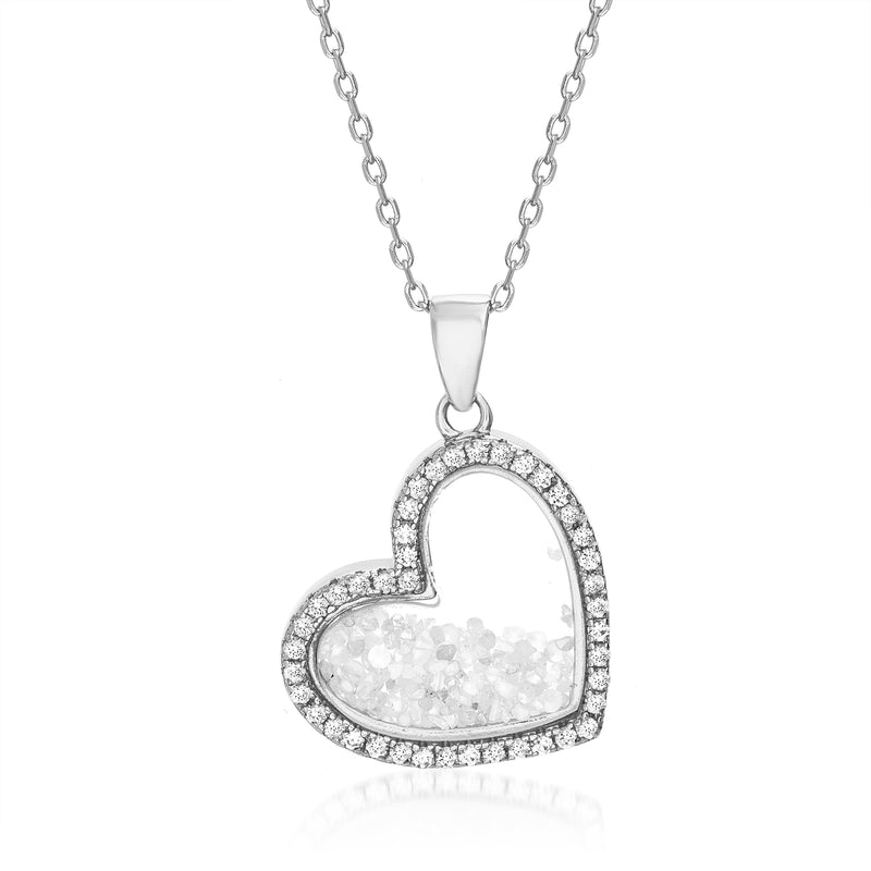 Xsilver Diamond Heart Necklace