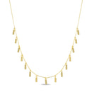 Silver Bar Dangle Station Cable Chain 15+3 Necklace