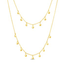 Gold Disc Charms Double Layered Necklace