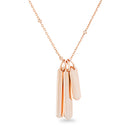 Silver Engravable Graduated Bar Drop Bead Cable Chain 16+2 Necklace