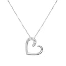 Silver Heart CZ Necklace
