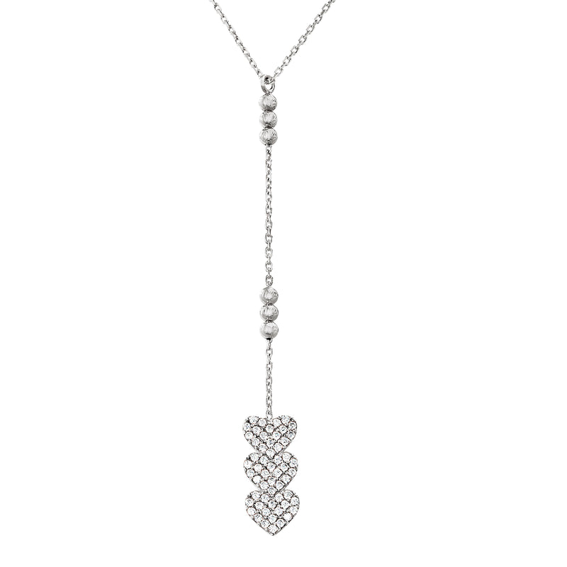 Xsilver CZ Heart Drop Necklace