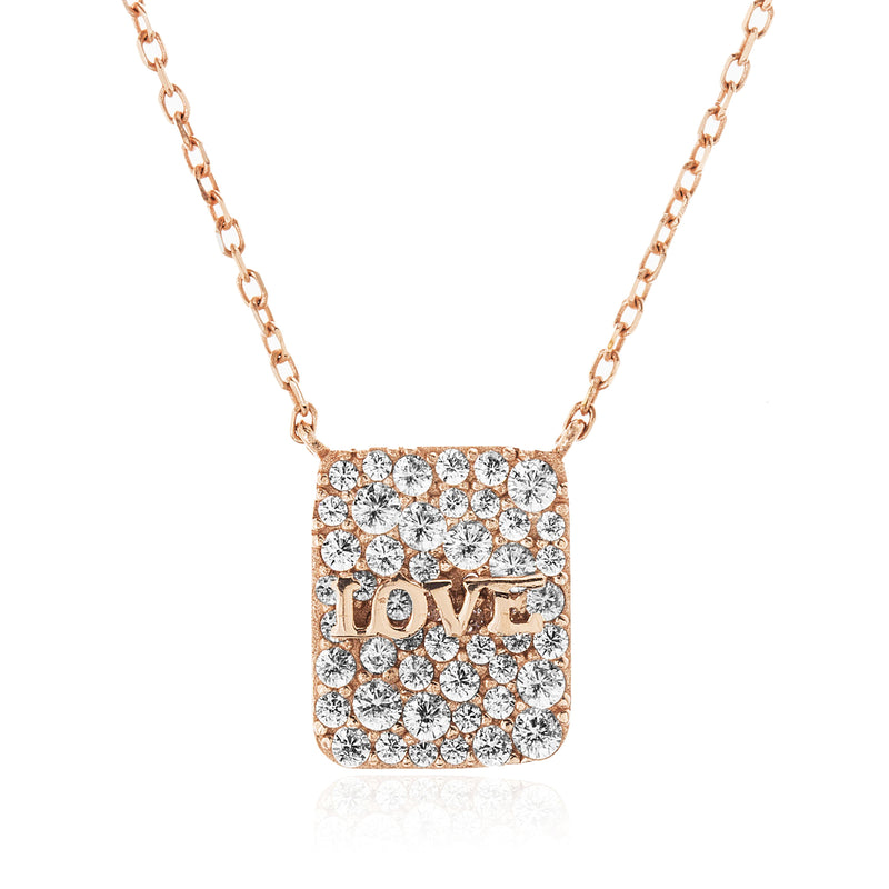 Xrose CZ Love Station Necklace